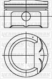 77,20 mm. Поршень с пальцем,с кольцами - YENMAK 3904478000