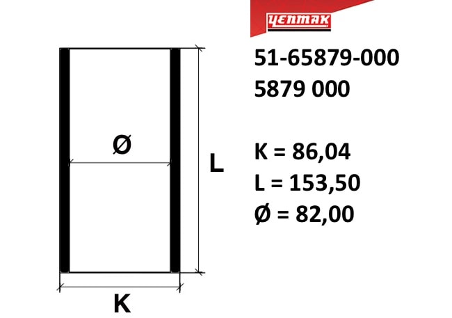 83,00 mm. Гильза k=86,004, l=153,5, - YENMAK 5165879000