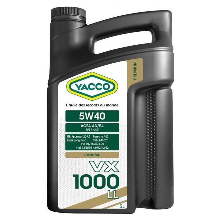 Моторное масло  VX 1000 LL SAE 5w-40 (5л) - YACCO 302322