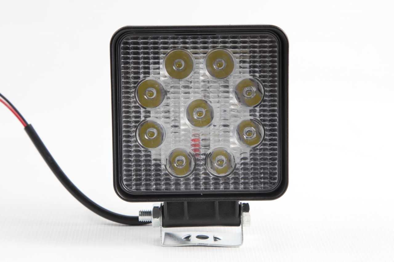 Фара 12-24v 27w 9 LED квадрат, рассеиваемый свет, алюм.корпус (106*126*50) мм - Grande Light GL8006