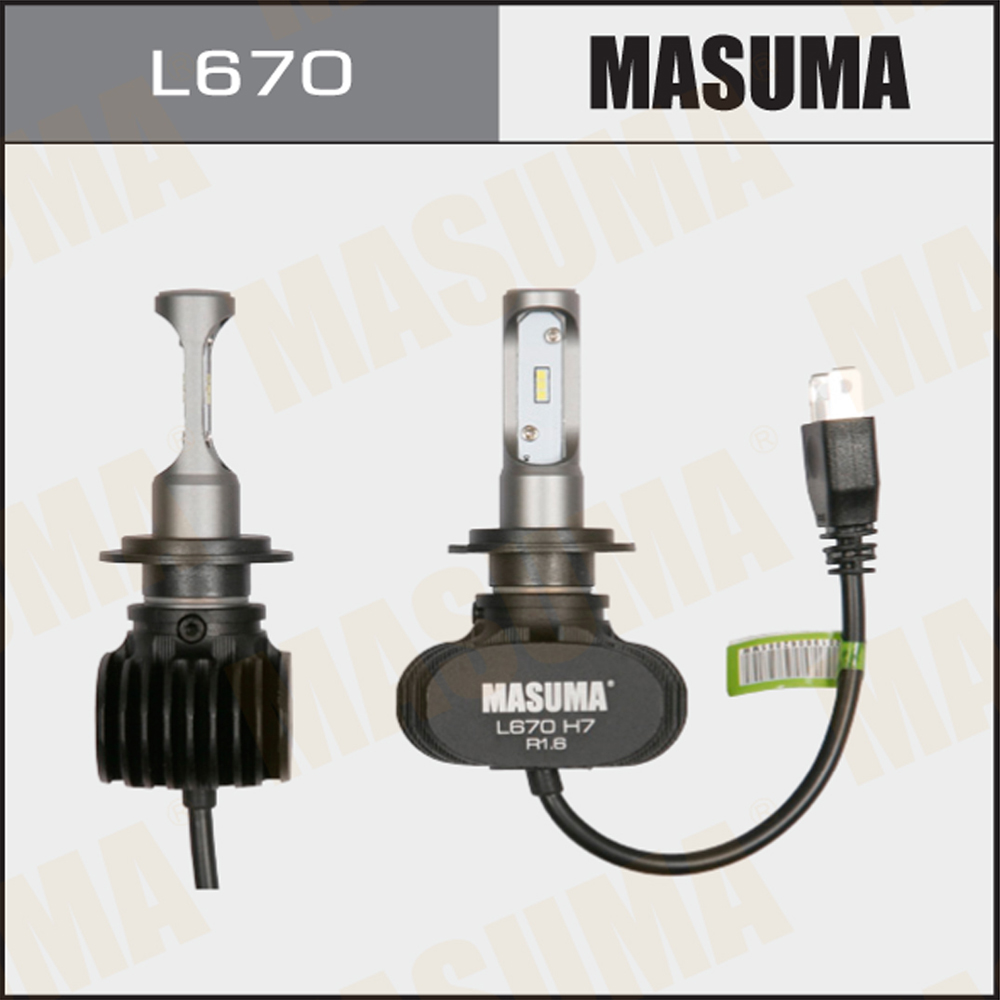 Лампа светодиодная H7 55 Вт 6000k 4000Lm LED PX26d - Masuma L670