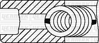 91,60 mm. Кольца поршневые к-т на цилиндр 2,50x2,00x4. - YENMAK 9109843050