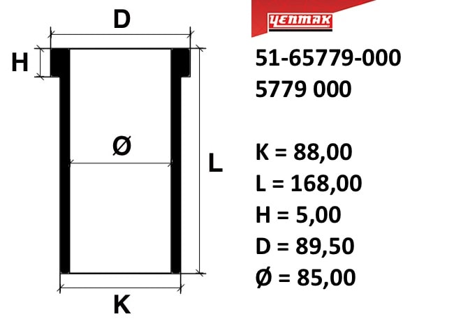 Гильза цилиндра - YENMAK 5165779000