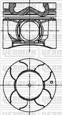 91,10 mm Поршень с пальцем,с кольцами - YENMAK 3104363000