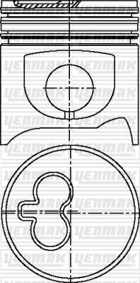 93,00 mm. Поршень с пальцем,с кольцами - YENMAK 3103689000