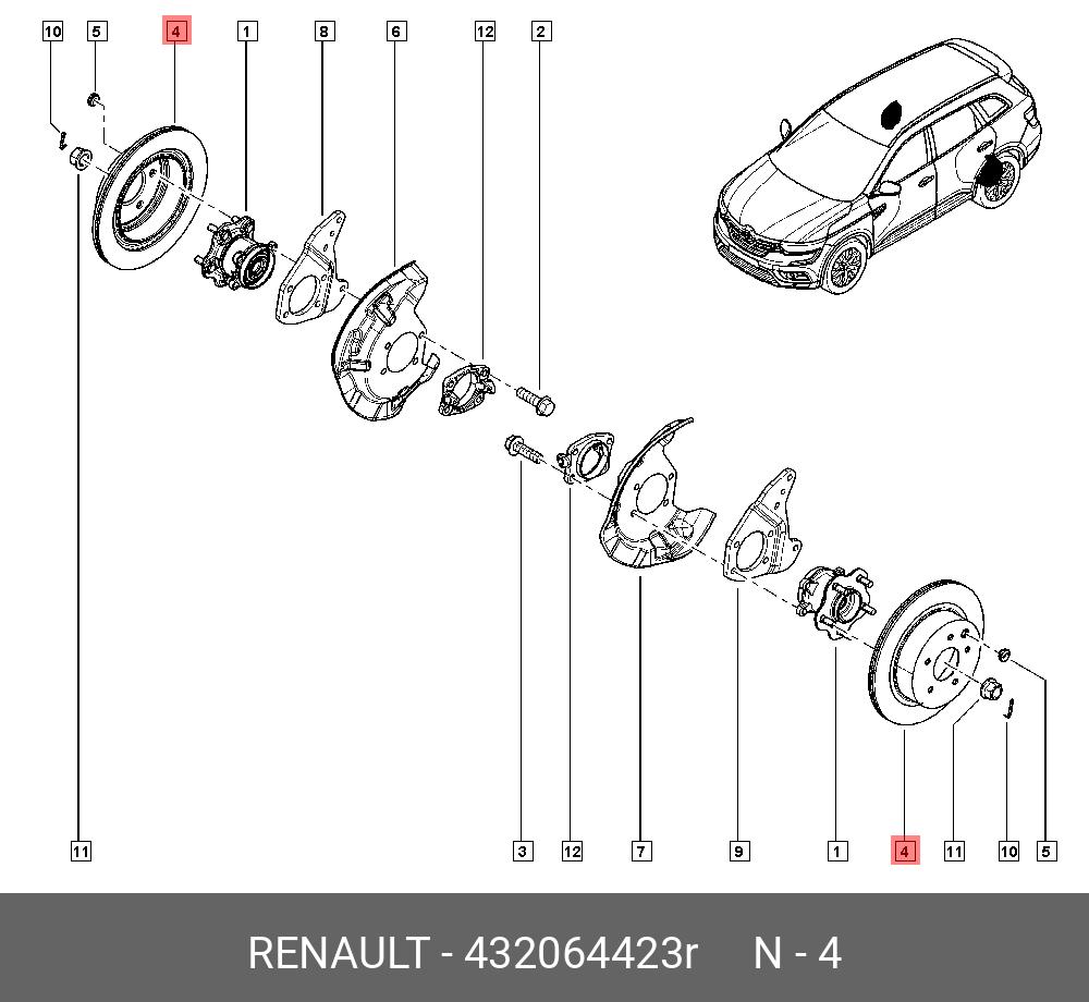 Диск тормозной задний (мет) | зад | - Renault 432064423R