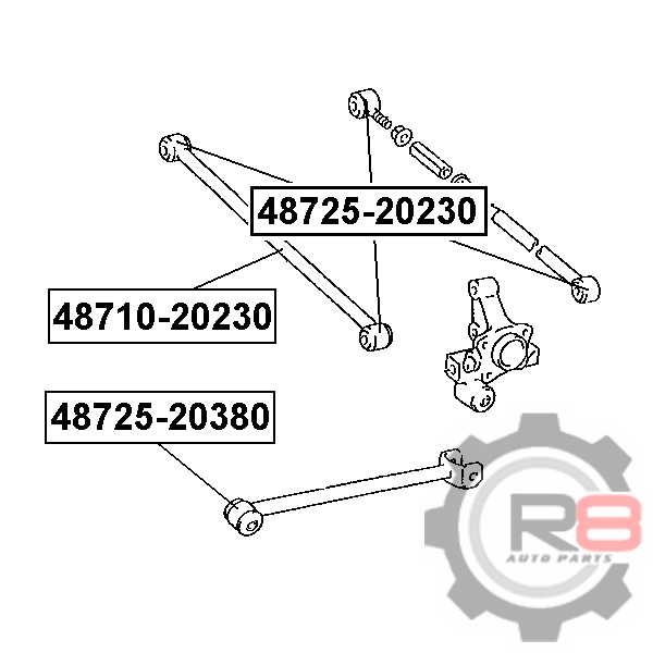 с/б зад прод рычага [цапфы] (-48725-20380) - R8 R84872520380