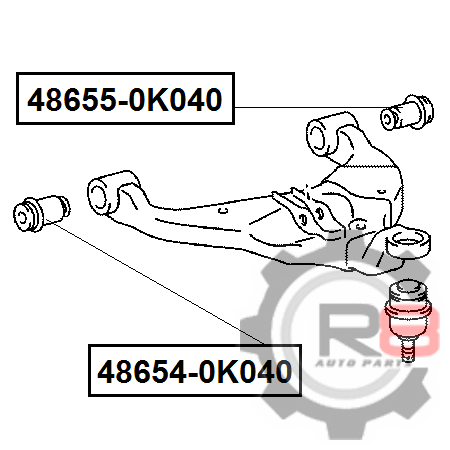 с/б пер нижн рычага [передний] - 4WD (-48654-0k040) - R8 R8486540K040