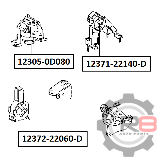 подушка двс зад [картридж] - 1zzfe - 79mm (-12371-22140-d) - R8 R81237122140D