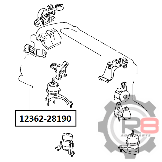 подушка двигателя правая - 2AZ - R8 R81236228190
