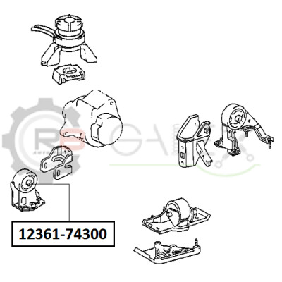 подушка двигателя передняя - 3S, 4sfe - R8 R81236174300
