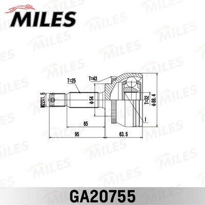 Шрус mitsubishi galant USA 96-03 нар. ABS - Miles GA20755