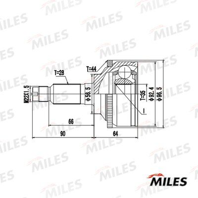 Шрус mazda mpv ii 99-06 нар abs Miles GA20713 3793₽