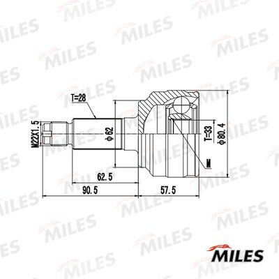 Шрус mazda 6 ii/atenza 2.0-2.5 07-12 нар. - Miles GA20658