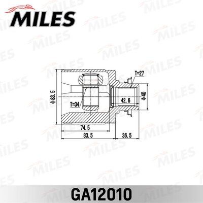 Шрус honda accord CL# 2002-2008 внутр. правый - Miles GA12010