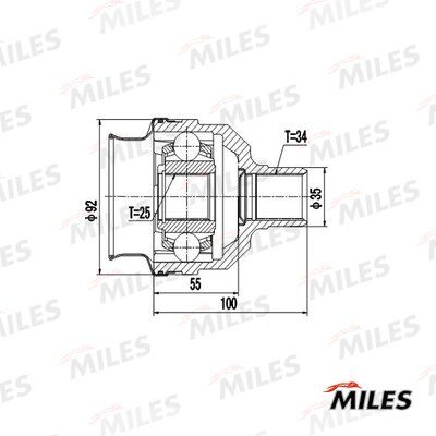 Шрус opel vectra/saab 900 2.0/2.3 89-98 внутр. - Miles GA10024