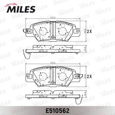 Колодки тормозные дисковые | зад | - Miles E510562