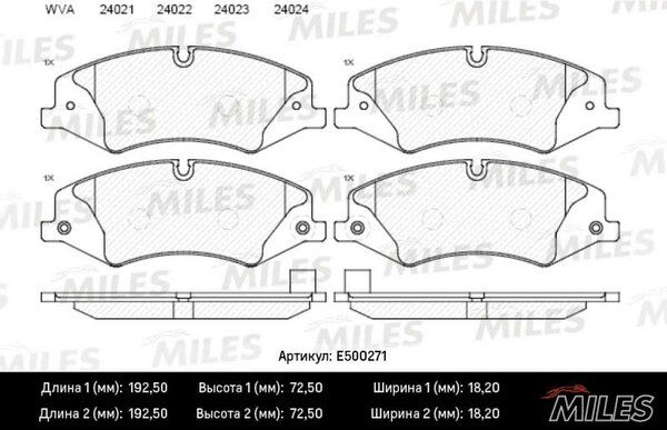 Колодки тормозные land rover discovery 09-/range rover sport 09- передние Ceramic - Miles E500271