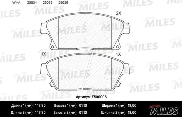 Колодки тормозные chevrolet cruze/opel astra j 16 10- передние Ceramic - Miles E500096