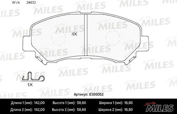 Колодки тормозные nissan qashqai 1.6/2.0 07-/x-trail 07- передние Ceramic - Miles E500052