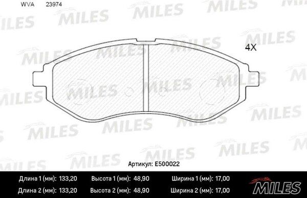 Колодки тормозные chevrolet aveo 1.2-1.4 06- передние Ceramic - Miles E500022