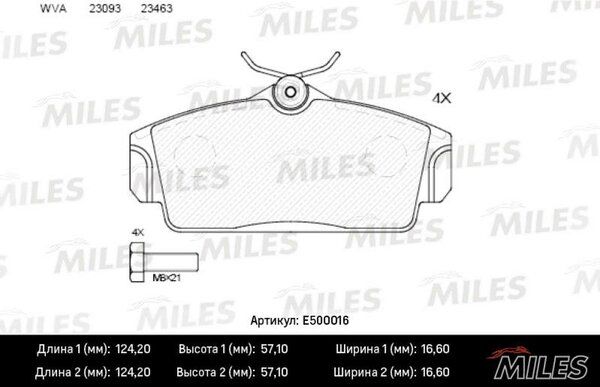 Колодки тормозные nissan almera 00>/primera 96>02 передние Ceramic - Miles E500016