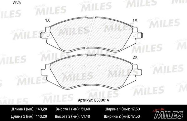 Колодки тормозные chevrolet lanos/lacetti/rezzo/daewoo nexia/nubira/leganza пер. Ceramic - Miles E500014