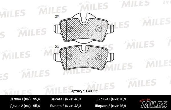 Колодки тормозные дисковые - Miles E410531