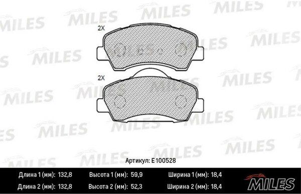 Колодки тормозные C4 14-/c-elysee 12-/peugeot 301 12-/308 13- передние - Miles E100528