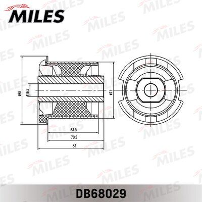 Сайлентблок рычага пер. подвески land rover discovery iii, range rover sport задний - Miles DB68029