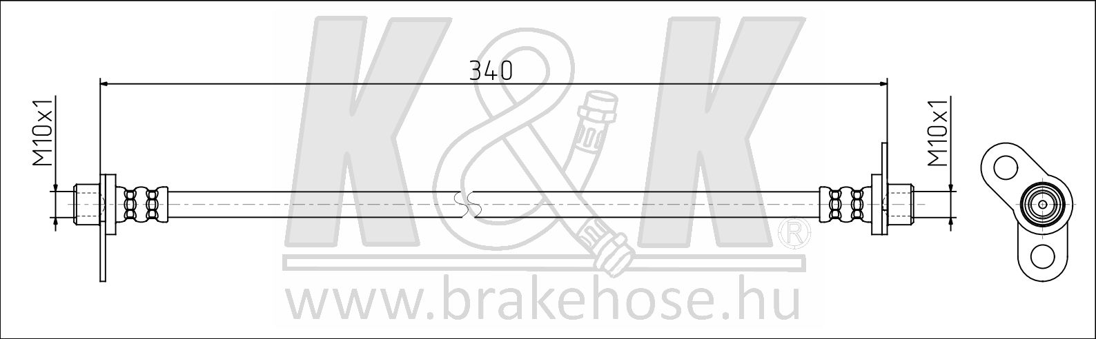 Шланг тормозной задний правый к кузову АСХ - K&K FT1745