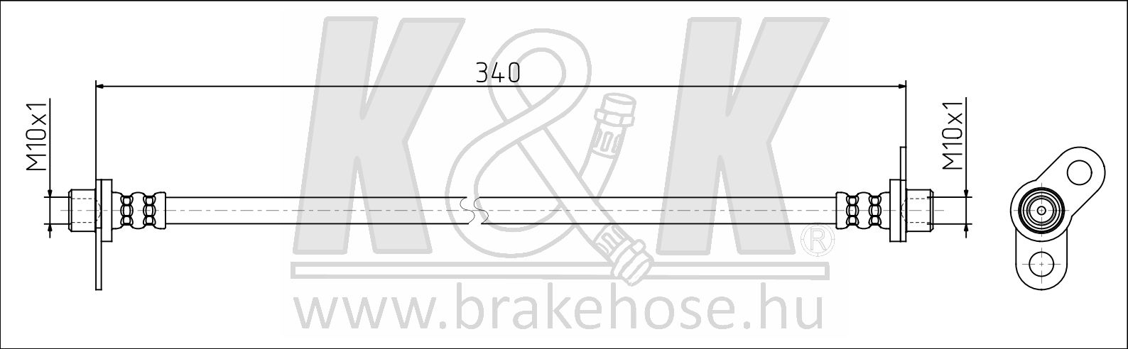 Шланг тормозной задний левый к кузову АСХ - K&K FT1744