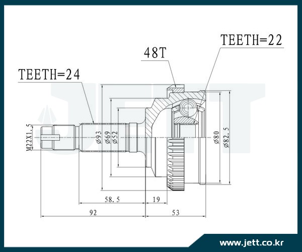 Привод (шрус)   v41-1323   ABS - JETT V411323ABS