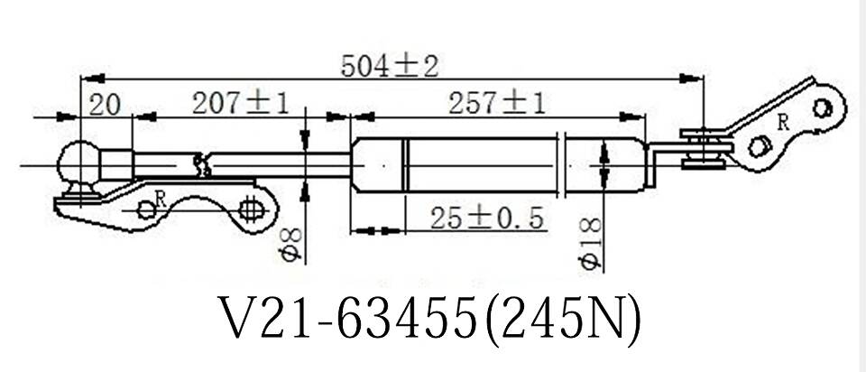 Амортизатор багажника   v21-63455 - JETT V2163455