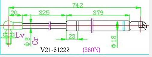 Амортизатор капота   v21-61222 - JETT V2161222