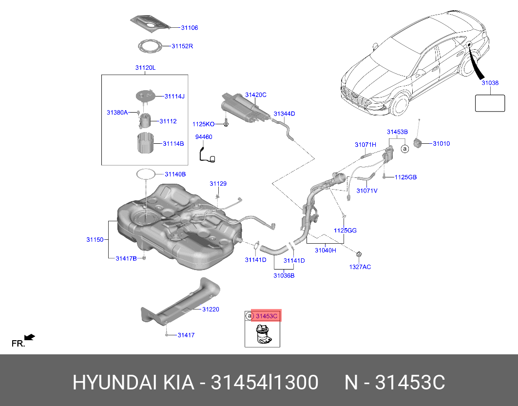 Воздушный фильтр топливного бака - Hyundai/Kia 31454L1300