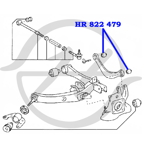 Сайлентблок верхнего поперечного рычага задней подвески - Hanse HR822479