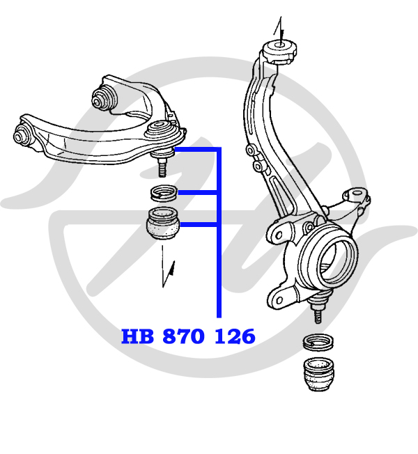 Опора шаровая верхнего рычага передней подвески - Hanse HB870126