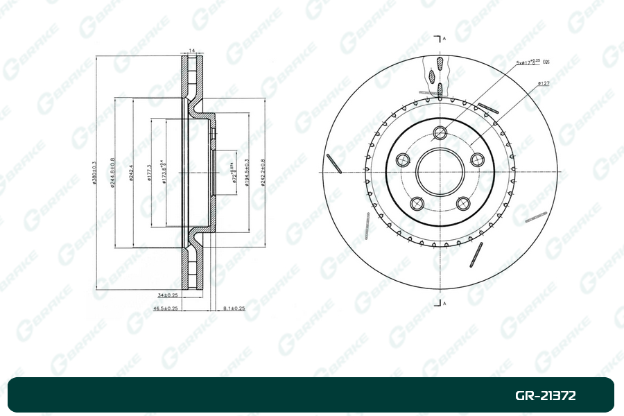 Диск тормозной gr-21372 - G-brake GR21372