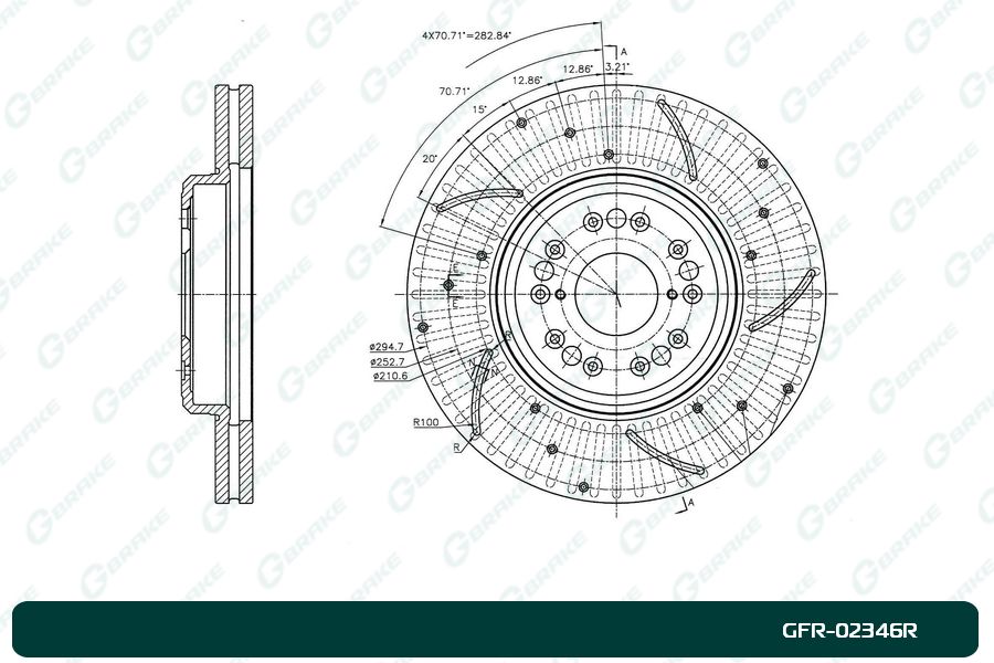 Диск тормозной перфорированный вентилируемый  gfr-02346r правый - G-brake GFR02346R