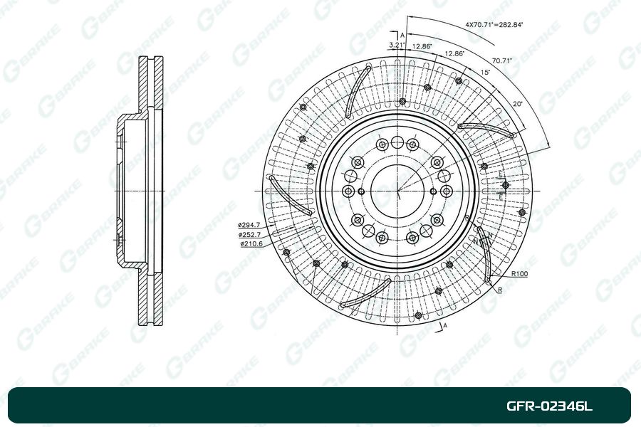 Диск тормозной перфорированный вентилируемый  gfr-02346l левый - G-brake GFR02346L