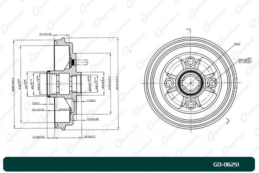 Барабан тормозной   gd-06251 - G-brake GD06251