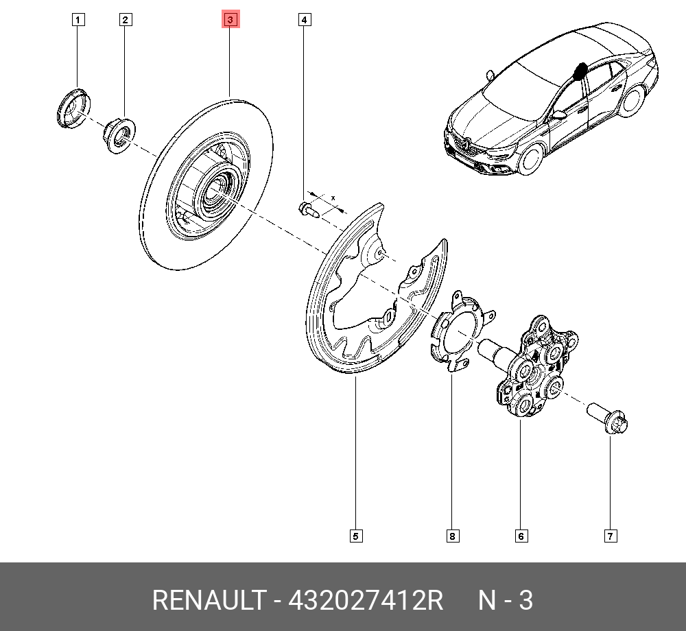 Диск тормозной | зад | - Renault 432027412R