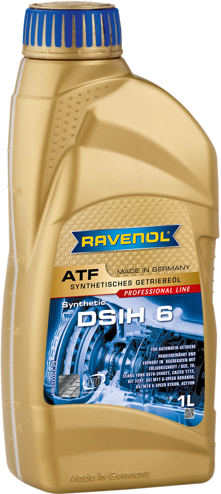 Масло трансмиссионное atf dsih 6 1л (синтетика) - RAVENOL 1211133001