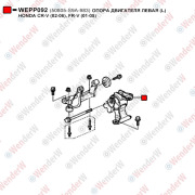 Опора двигателя левая (l) honda cr-v (02-06), fr-v (01-05) - WENDERW WEPP092
