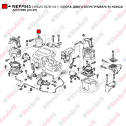 Опора двигателя правая (r) honda accord (03-07) - WENDERW WEPP043