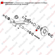 Подшипник задней ступицы mercedes w168 (97-05) 25x55x43 | зад | - WENDERW WEPK007
