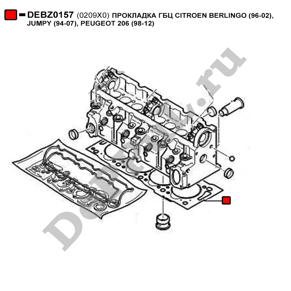 Прокладка гбц citroen berlingo (96-02),  jumpy (94-07), peugeot 206 (98-12) - DePPuL DEBZ0157