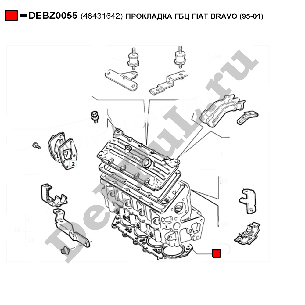 Прокладка гбц fiat bravo (95-01) - DePPuL DEBZ0055
