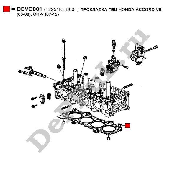 Прокладка гбц honda accord vii (03-08). cr-v (07-12) - DePPuL DEVC001